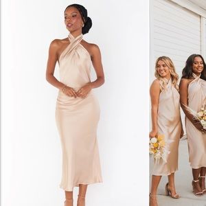 Show Me Your MuMu Jasmine Halter Midi Dress